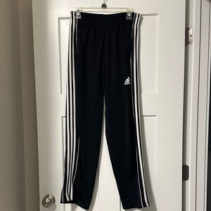 Adidas Black Track Pants with White Stripes